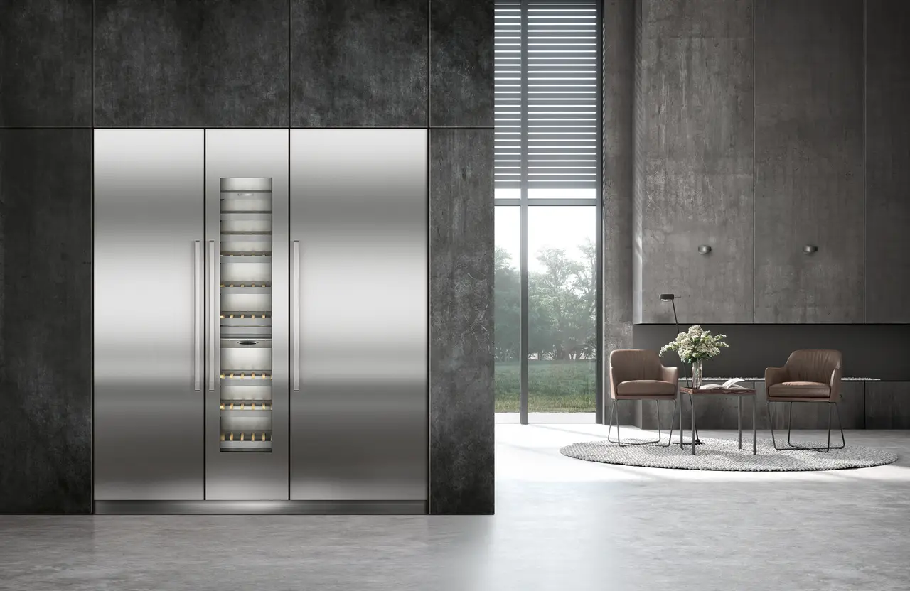 Product image, Perspective: milieu, Built-in multi-temperature wine cabinet, Casing colour: grey