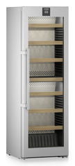 Product image, Perspective: oblique closed empty, Multi-temperature wine cabinet, Casing colour: silver, Door colour: stainless steel