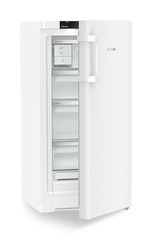 Product image, Perspective: oblique half-open empty, Freestanding freezer with NoFrost and EasyTwist-Ice, Casing colour: white, Door colour: white