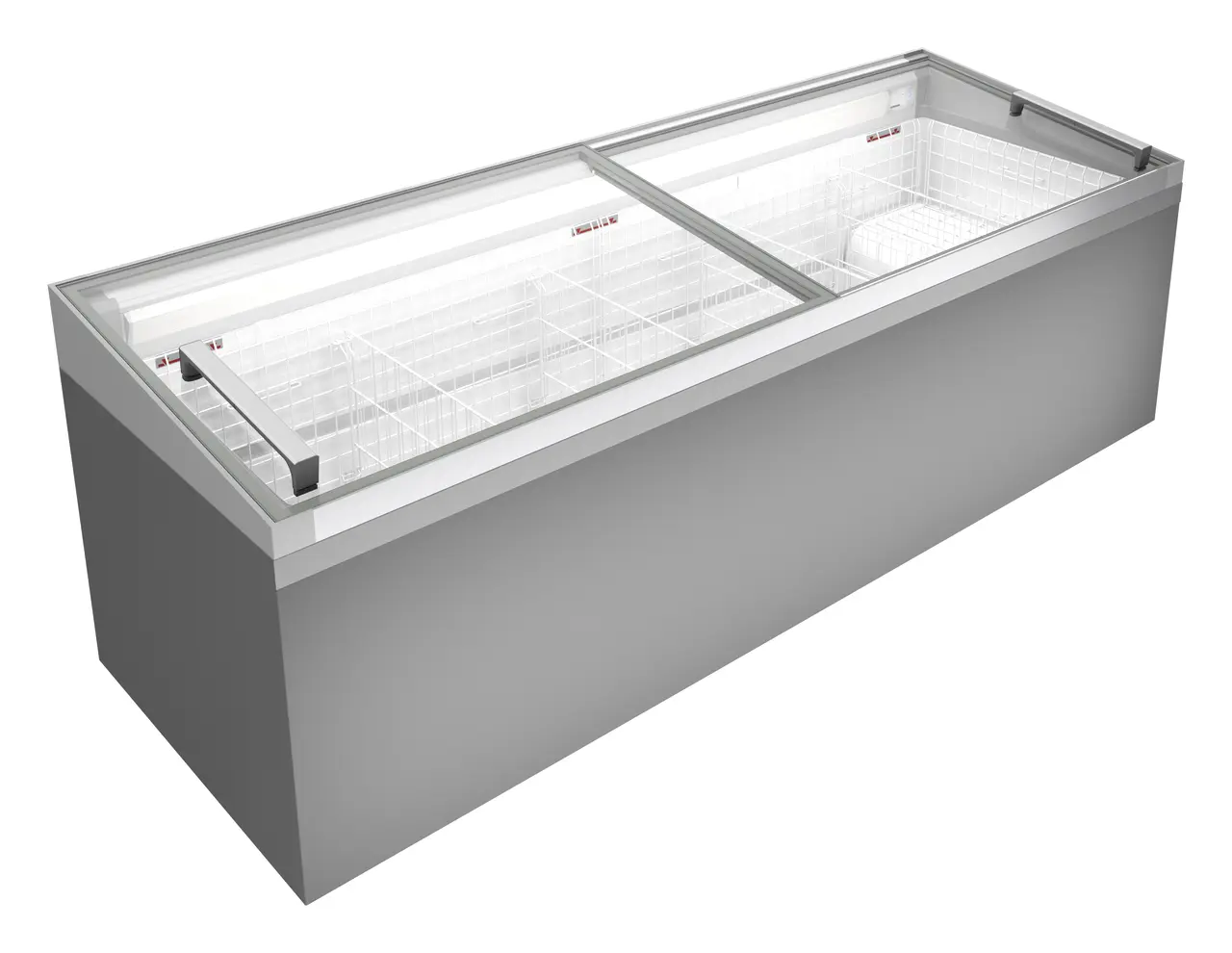 Image de produit, Perspective: Forme spéciale, Réfrigérateur-coffre et congélateur-coffre de supermarché, Couleur de l’habillage: gris
