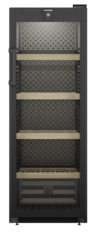 Product image, Perspective: straight closed empty, Wine storage cabinet, Casing colour: black, Door colour: black