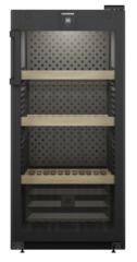Product image, Perspective: straight closed empty, Wine storage cabinet, Casing colour: black, Door colour: black