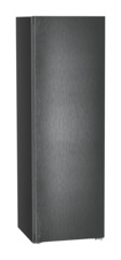 Product image, Perspective: oblique closed, Freestanding fridge with EasyFresh, Casing colour: black, Door colour: BlackSteel