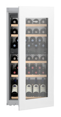 Product image, Perspective: straight half-open decorated, Built-in multi-temperature wine cabinet, Casing colour: silver, Door colour: white