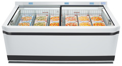 Image de produit, Perspective: Droit fermé décoré, Réfrigérateur-coffre et congélateur-coffre de supermarché, Couleur de l’habillage: blanc