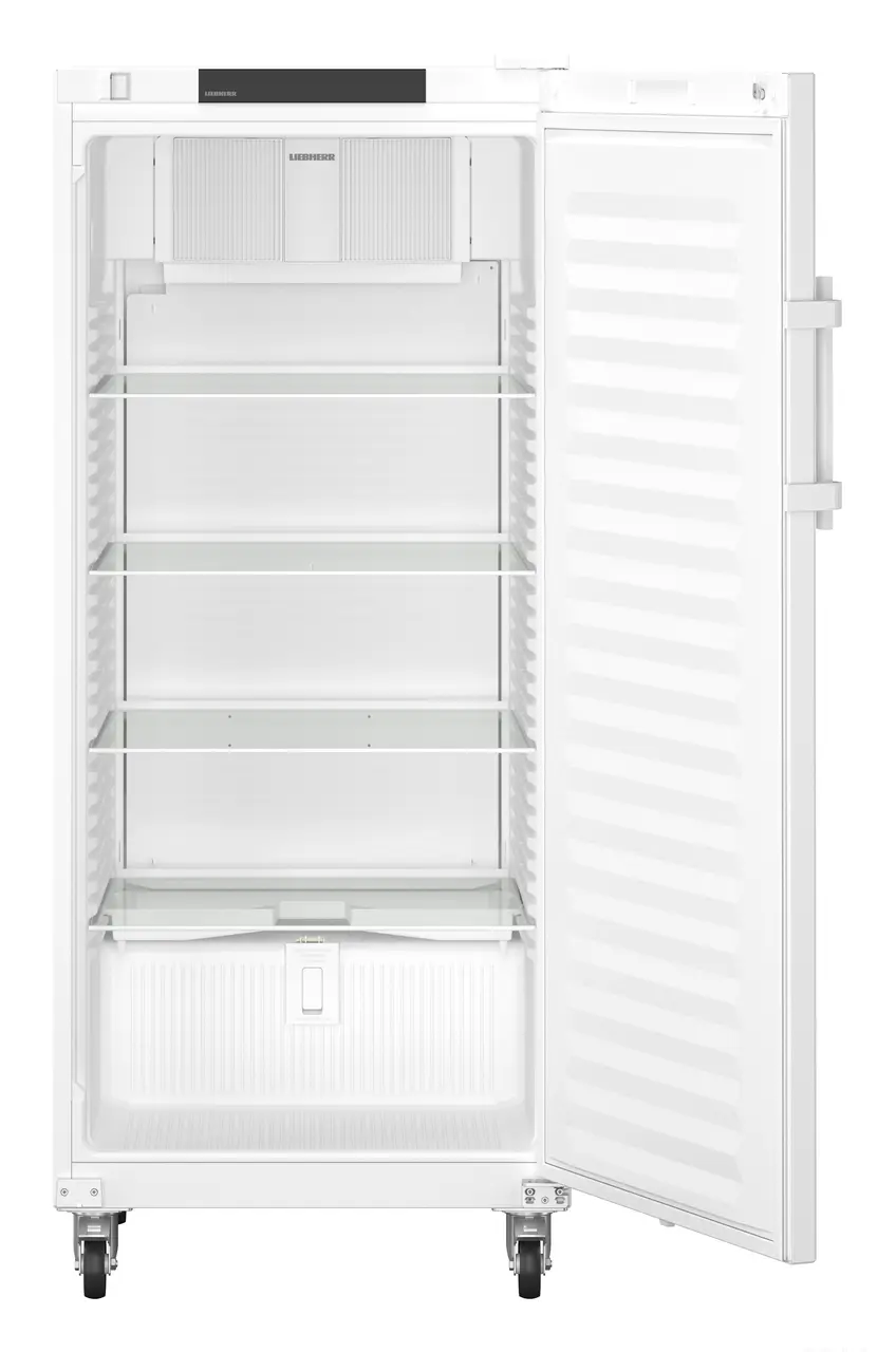 Product image, Perspective: straight open empty, Laboratory refrigerator with convection cooling, Casing colour: white, Door colour: white