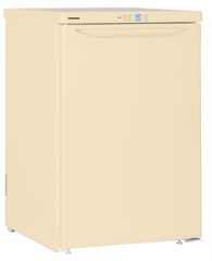 Изображение продукции, Перспектива: Под углом, с закрытой дверцей, Малогабаритная морозильная камера, Цвет корпуса: бежевый, Цвет дверцы: бежевый