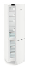 Product image, Perspective: oblique half-open empty, Combined fridge-freezers with EasyFresh and NoFrost, Casing colour: white, Door colour: white