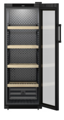 Product image, Perspective: straight open empty, Wine storage cabinet, Casing colour: black, Door colour: black