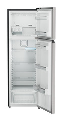 Product image, Perspective: straight open empty, Fridge-freezer with NoFrost, Casing colour: grey, Door colour: Stainless Steel