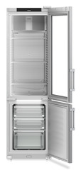 Product image, Perspective: straight open empty, Combined refrigerator-freezer, Casing colour: stainless steel, Door colour: stainless steel