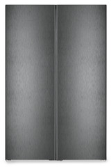 Изображение продукции, Перспектива: Прямо, с закрытой дверцей, Холодильник Side-by-Side, Цвет корпуса: черный