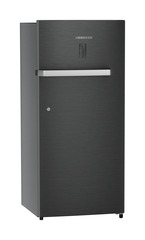 Product image, Perspective: oblique closed, Single-door refrigerator 202 l in 4 star with iCoolTouch UI, Casing colour: grey, Door colour: BlackSteel