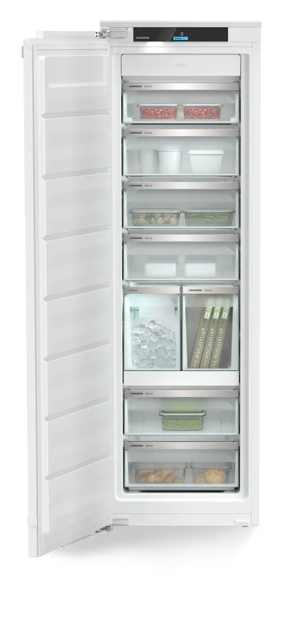 Product image, Perspective: straight open decorated, Integrable freezer with NoFrost and IceTower