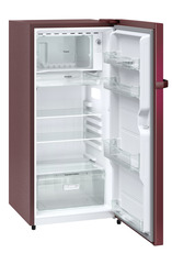 Product image, Perspective: oblique open empty, Single-door fridge 191 l in 1 star with inverter compressor, Casing colour: red, Door colour: Red Wonder