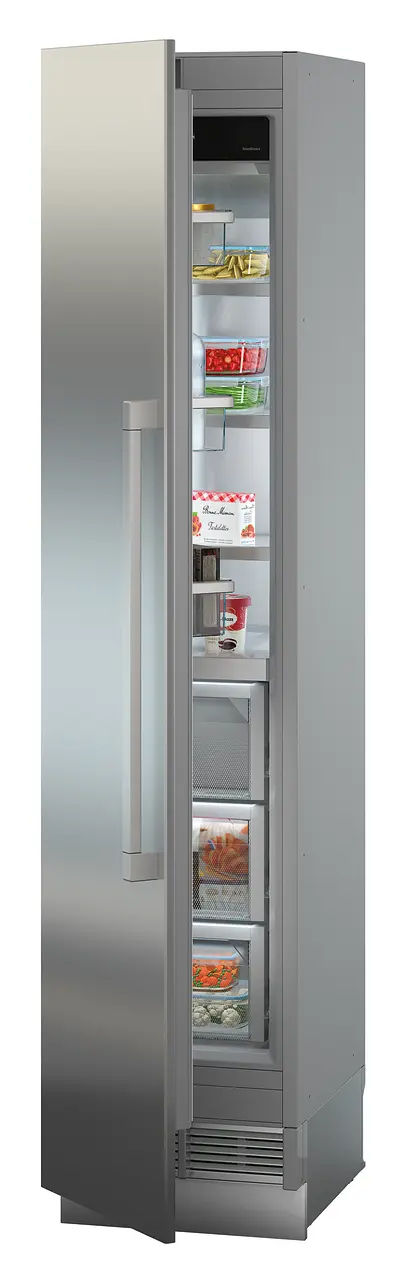 Product image, Perspective: oblique half-open decorated, Freezer for integrated use with NoFrost