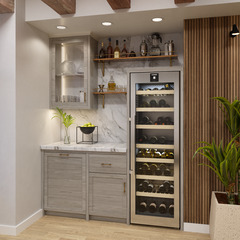 Product image, Perspective: milieu, Multi-temperature wine cabinet, Casing colour: silver, Door colour: stainless steel