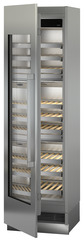 Product image, Perspective: oblique half-open empty, Built-in multi-temperature wine cabinet, Casing colour: grey