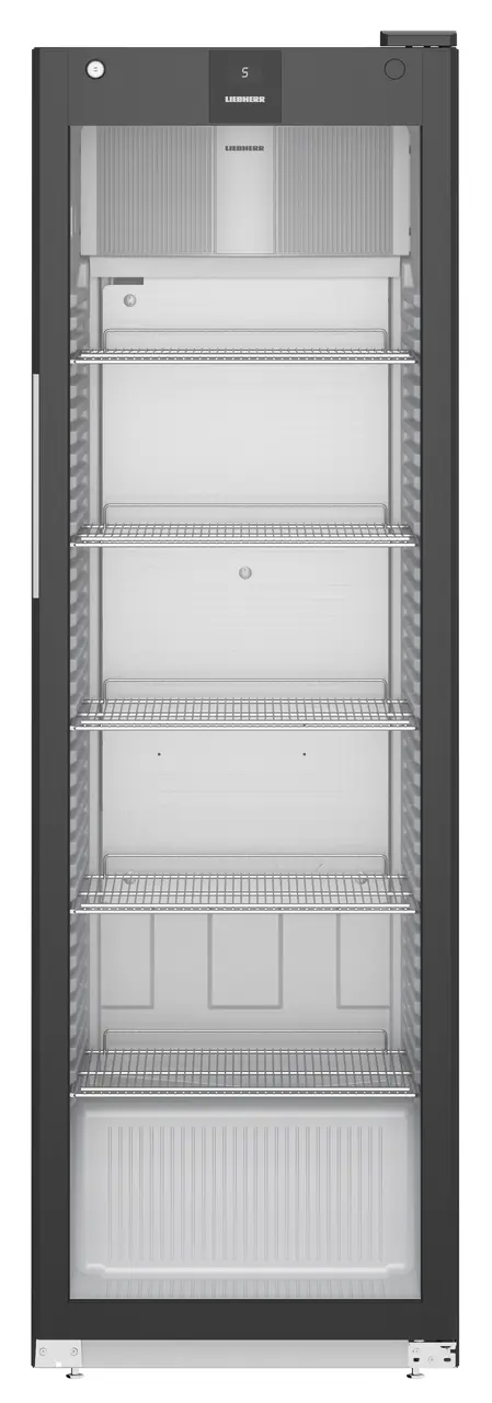 Slika izdelka, Perspektiva: Od spredaj, zaprto, prazno, Hladilni aparat s hlajenjem s krožečim zrakom, Barva ohišja: črna, Barva vrat: črna