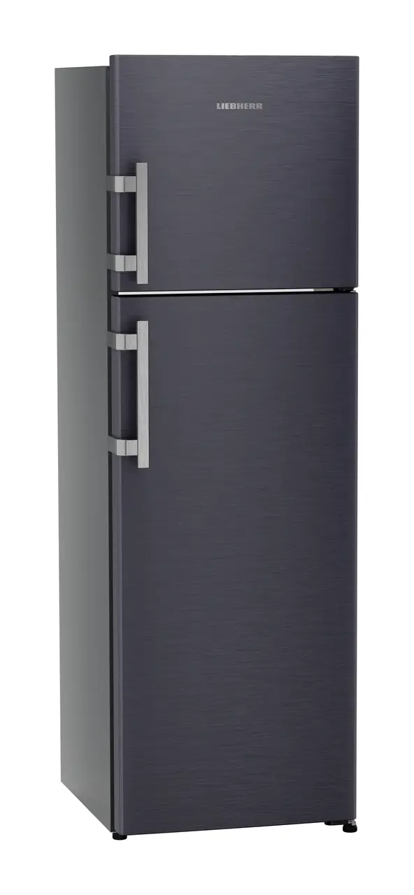 Product image, Perspective: oblique closed, Fridge-freezer with NoFrost, Casing colour: grey, Door colour: Cobalt Steel