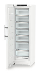 Изображение продукции, Перспектива: Под углом, с открытой дверцей, без продуктов, Морозильная камера с системой NoFrost, Цвет корпуса: белый, Цвет дверцы: белый