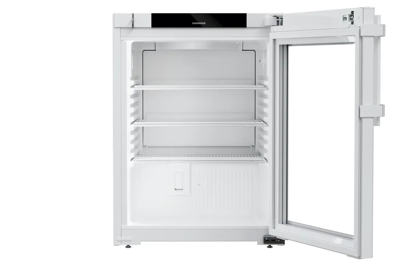 Immagine del prodotto, Prospettiva: Frontale aperto vuoto, Frigorifero per medicinali con raffreddamento a convezione, Colore della struttura: bianco, Colore della porta: bianco