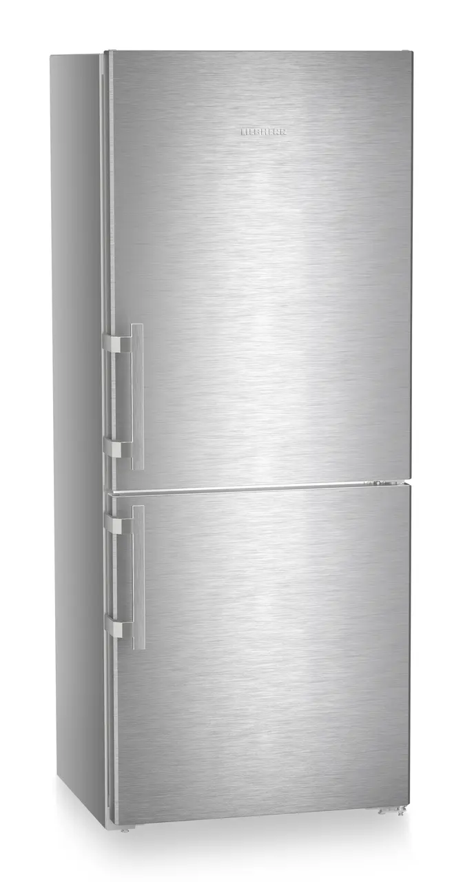 Product image, Perspective: oblique closed, Fridge-freezer with BioFresh and NoFrost, Casing colour: silver, Door colour: stainless steel