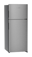 Product image, Perspective: oblique closed, Fridge-freezer with NoFrost, Casing colour: grey, Door colour: Silver Steel