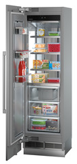 Product image, Perspective: oblique open decorated, Freezer for integrated use with NoFrost, Casing colour: grey