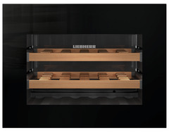 Product image, Perspective: straight closed empty, Built-in wine storage cabinet, Casing colour: white, Door colour: GlassBlack