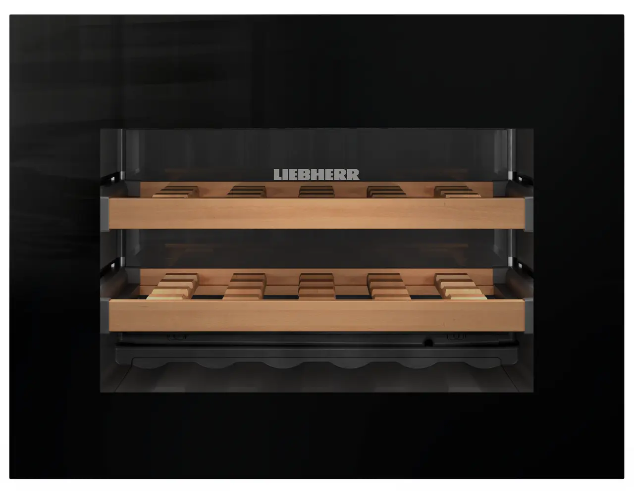 Product image, Perspective: straight closed empty, Built-in wine storage cabinet, Casing colour: white, Door colour: GlassBlack