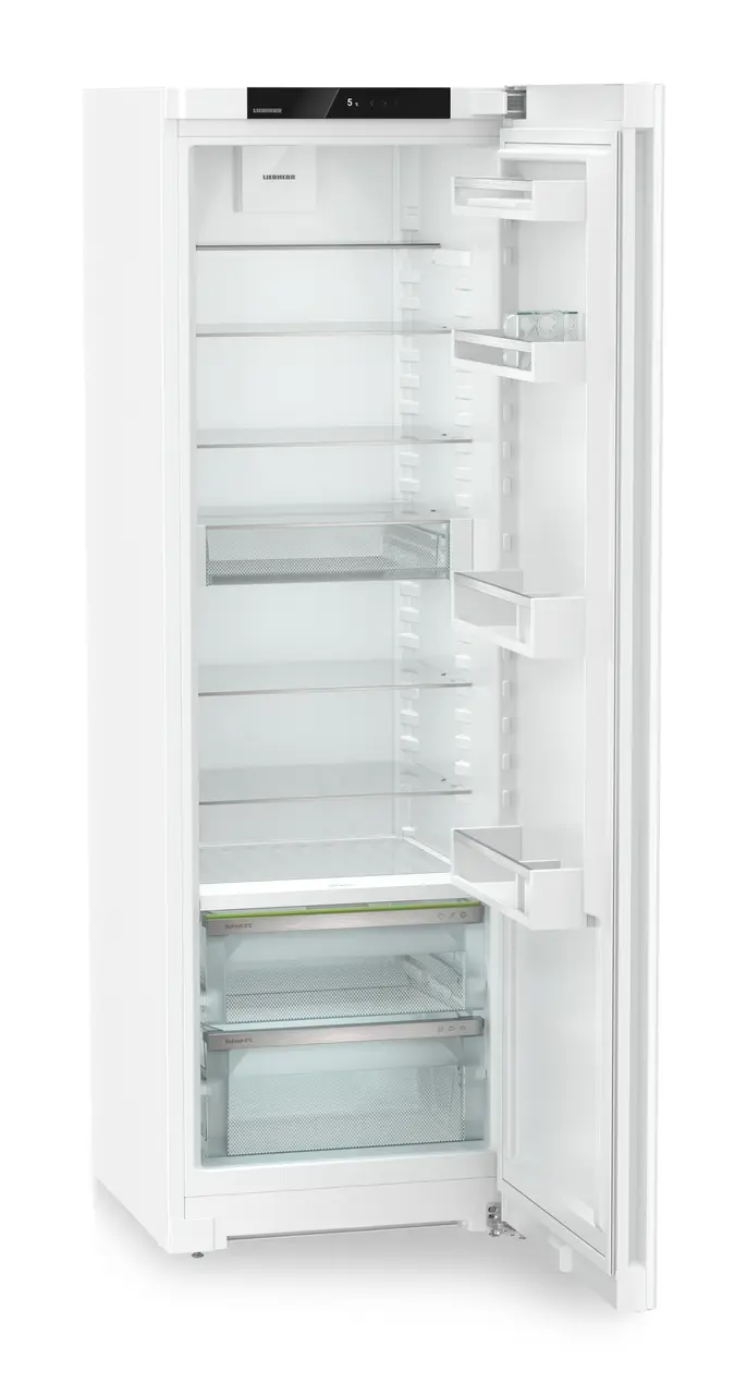 Product image, Perspective: oblique open empty, Refrigerator with BioFresh, Casing colour: white, Door colour: white