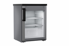 Product image, Perspective: oblique closed empty, Forced-air under-worktop appliance, Casing colour: grey, Door colour: stainless steel
