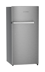 Product image, Perspective: oblique closed, Single-door fridge, 191 l in 2 star and horizontal handle, Casing colour: grey, Door colour: Silver Steel