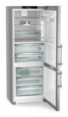 Product image, Perspective: oblique open empty, Fridge-freezer with BioFresh Professional and NoFrost, Casing colour: silver, Door colour: stainless steel