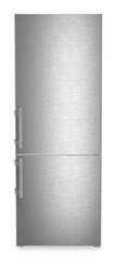 Product image, Perspective: straight closed, Combined fridge-freezers with EasyFresh and NoFrost, Casing colour: silver, Door colour: stainless steel