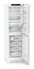Product image, Perspective: oblique open empty, Combined fridge-freezers with EasyFresh and NoFrost, Casing colour: white, Door colour: white