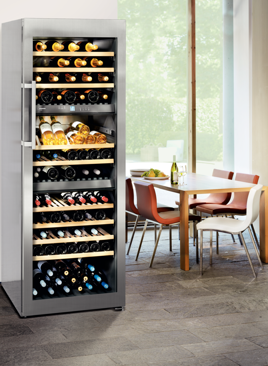 Product image, Perspective: milieu, Multi-temperature wine cabinet, Casing colour: stainless steel