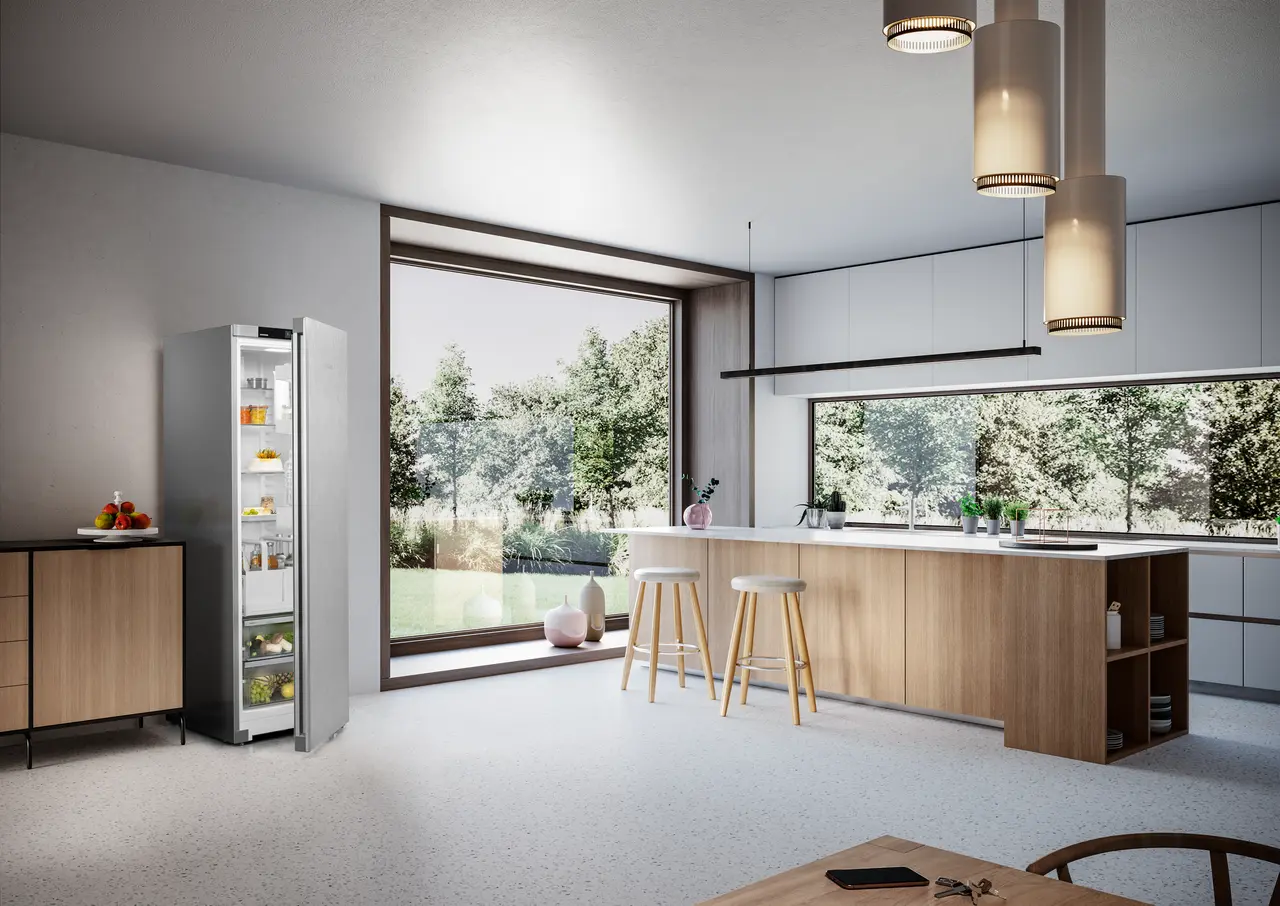 Produktbild, Perspektiv: Omgivning, Fristående kylskåp med EasyFresh