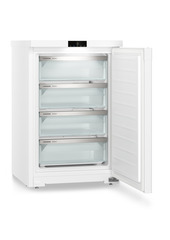 Product image, Perspective: oblique open empty, Table top freezer with NoFrost, Casing colour: white, Door colour: white