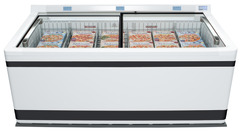 Image de produit, Perspective: Droit fermé décoré, Réfrigérateur-coffre et congélateur-coffre de supermarché, Couleur de l’habillage: blanc