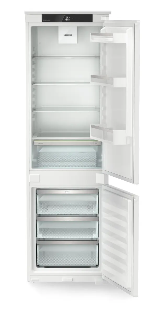 Produkt-Bild, Perspektive: gerade offen leer, Integrierbare Kühl-Gefrierkombination mit EasyFresh und NoFrost