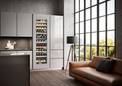 Product image, Perspective: milieu, Built-in multi-temperature wine cabinet, Casing colour: silver, Door colour: silver
