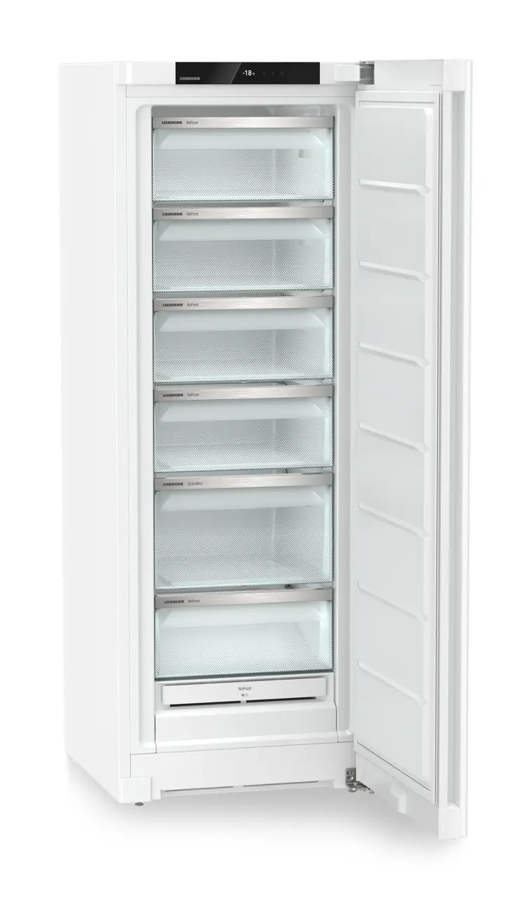 Immagine del prodotto, Prospettiva: Inclinato aperto vuoto, Congelatore autonomo con NoFrost, Colore della struttura: bianco, Colore della porta: bianco