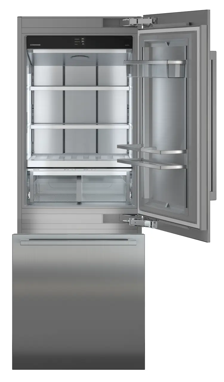 Product image, Perspective: straight open empty, Combined refrigerator-freezer with BioFresh and NoFrost for integrated use