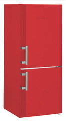 Product image, Perspective: oblique closed, Automatic refrigerator-freezer with SmartFrost, Casing colour: red, Door colour: red