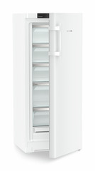 Product image, Perspective: oblique half-open empty, Freestanding freezer with NoFrost, Casing colour: white, Door colour: white