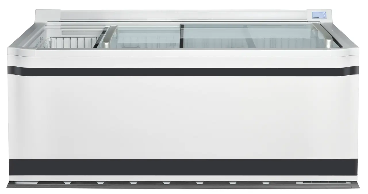 Image de produit, Perspective: Forme spéciale, Congélateur-coffre de supermarché, Couleur de l’habillage: blanc