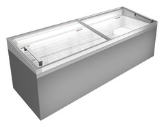 Image de produit, Perspective: Forme spéciale, Congélateur-coffre de supermarché, Couleur de l’habillage: blanc