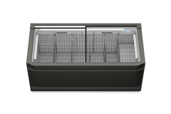 Изображение на продукта, Перспектива: Отпред, затворен, Фризерна ракла за супермаркет, Цвят на корпуса: сив